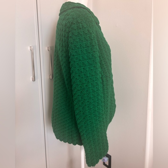 Vintage Hand Knit Green Women's Jacket - Picture 4 of 12